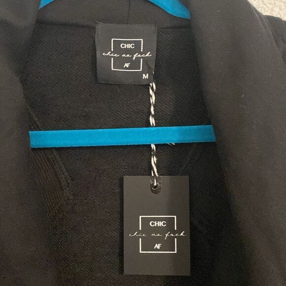 NWT-Chic as F-ck- Black moto zip jacket- size medium - Picture 4 of 9